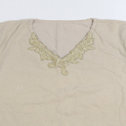 Womens UK Size 4 Sky Beige Pullover Jumper