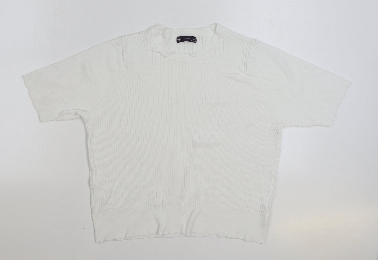 Womens UK Size 20 Marks and Spencer White Pullover Jumper