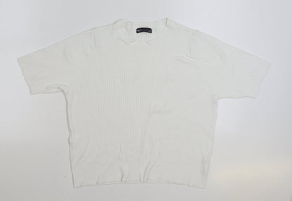 Womens UK Size 20 Marks and Spencer White Pullover Jumper