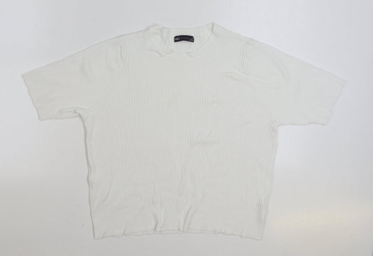 Womens UK Size 20 Marks and Spencer White Pullover Jumper
