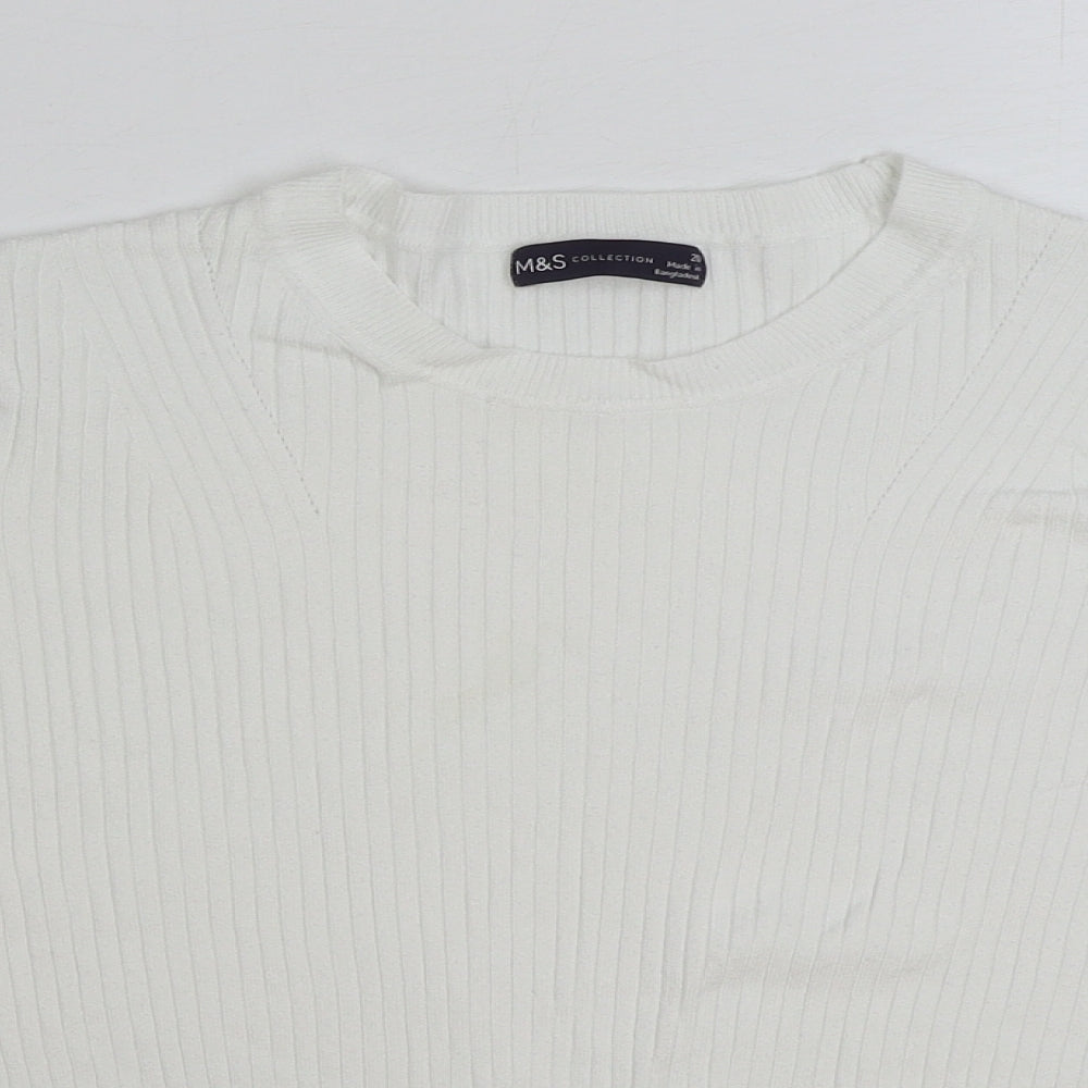 Womens UK Size 20 Marks and Spencer White Pullover Jumper
