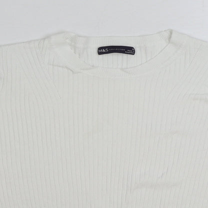 Womens UK Size 20 Marks and Spencer White Pullover Jumper
