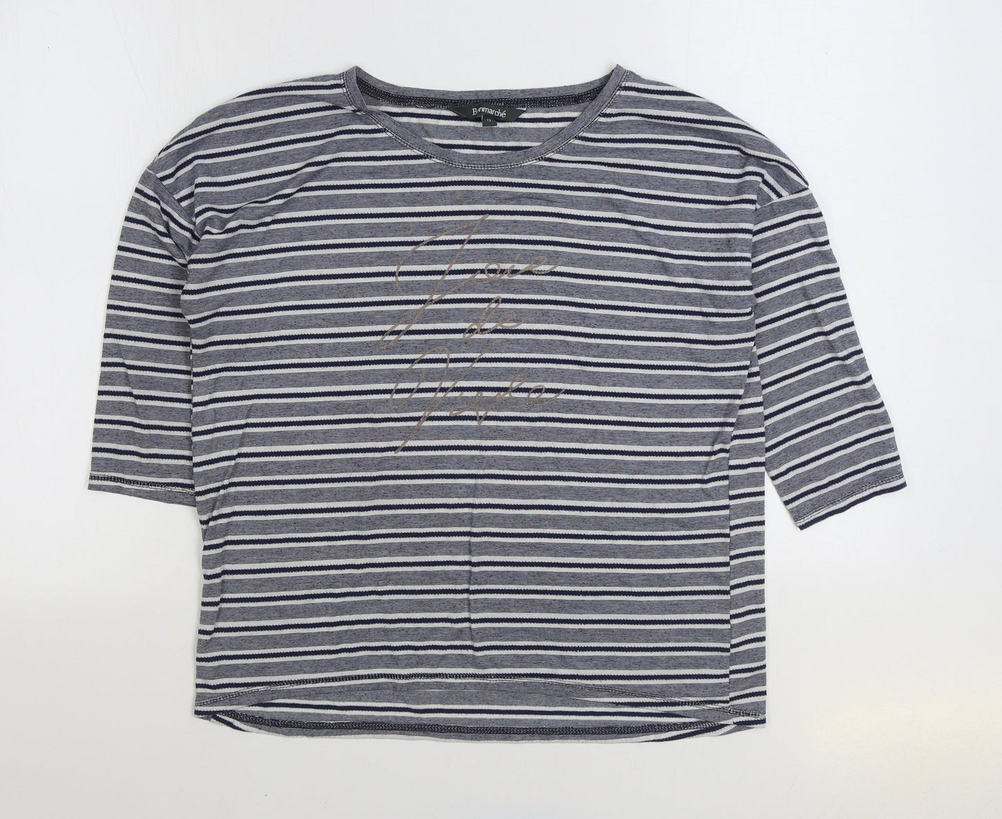 Womens UK Size 12 Bonmarché Blue Basic T-Shirt
