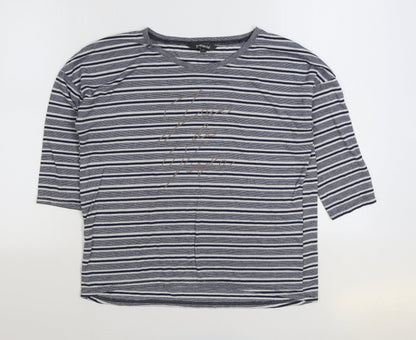 Womens UK Size 12 Bonmarché Blue Basic T-Shirt