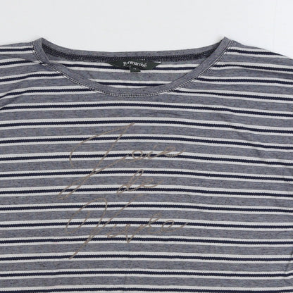 Womens UK Size 12 Bonmarché Blue Basic T-Shirt
