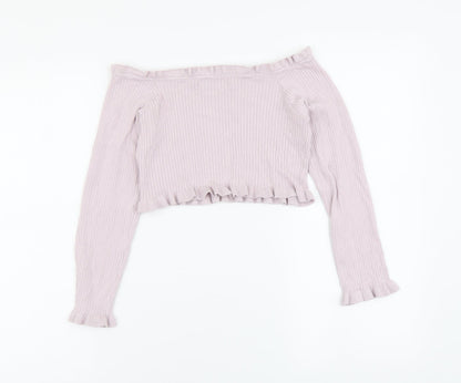 Womens UK Size 10 Threadbare Pink Cropped Blouse