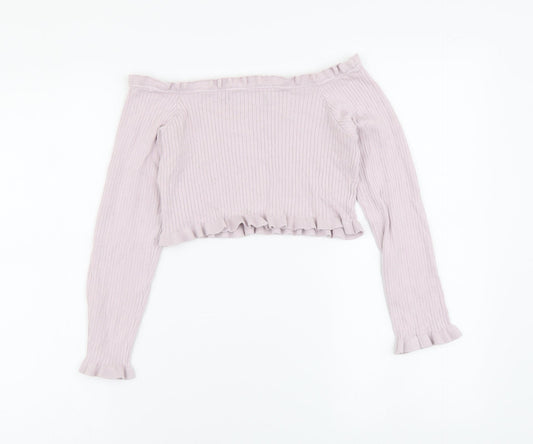 Womens UK Size 10 Threadbare Pink Cropped Blouse