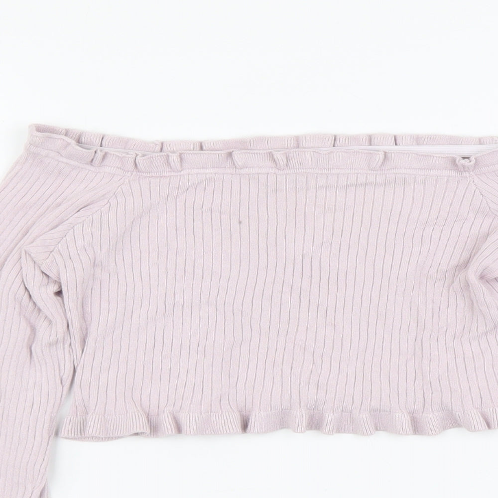 Womens UK Size 10 Threadbare Pink Cropped Blouse