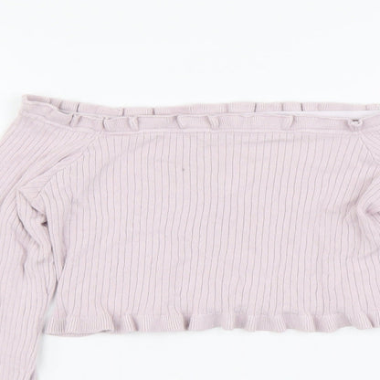Womens UK Size 10 Threadbare Pink Cropped Blouse