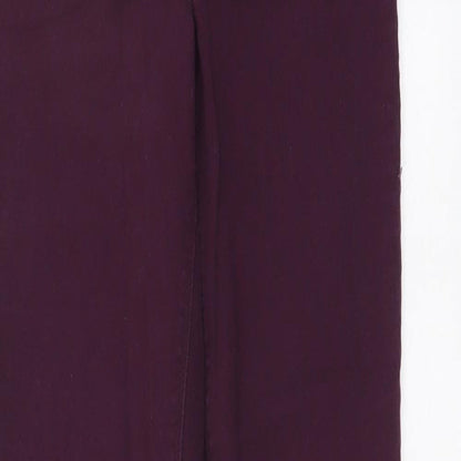 Denim & Co. Womens Purple Cotton Jegging Leggings Size 8 L28 in