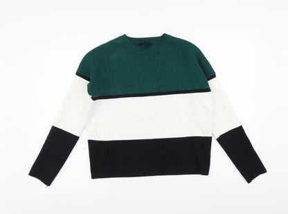 Womens UK Size S New Look Multicoloured Henley Jumper
