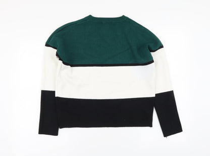 Womens UK Size S New Look Multicoloured Henley Jumper