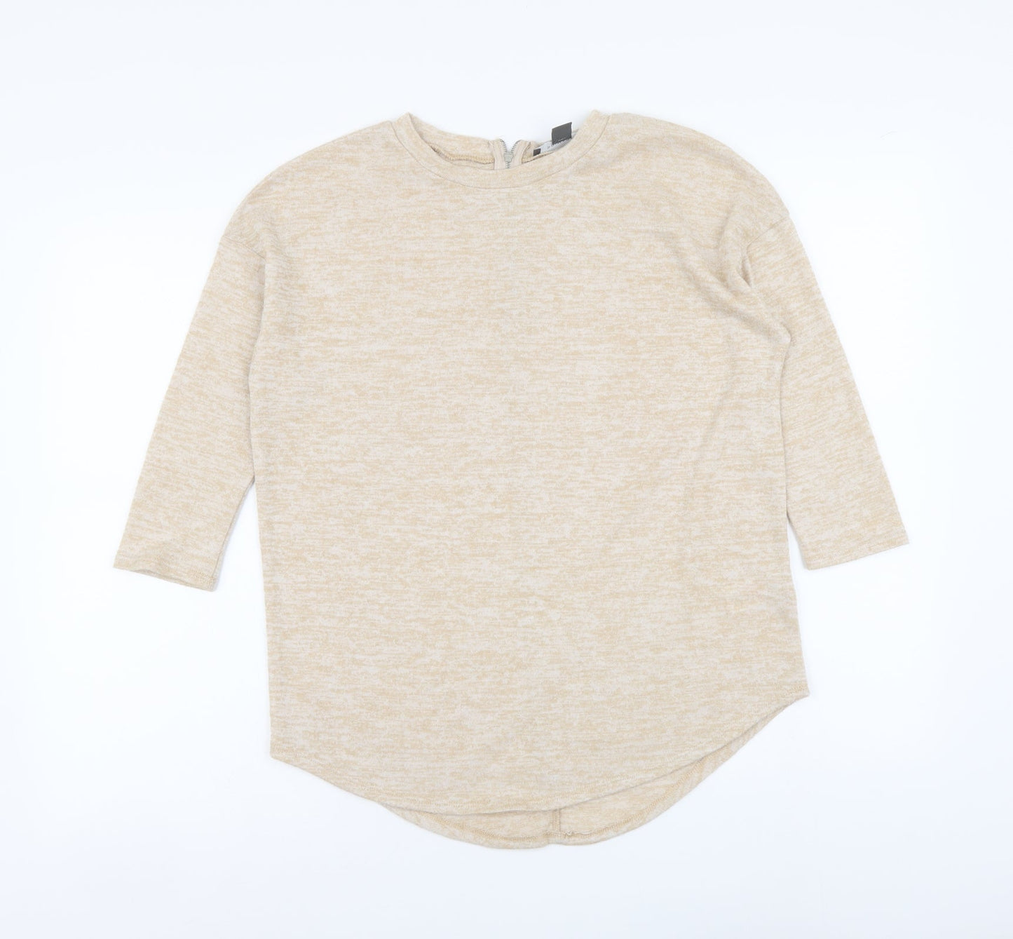 Primark Womens Beige Round Neck Polyester Pullover Jumper Size 2XS