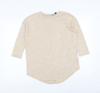 Primark Womens Beige Round Neck Polyester Pullover Jumper Size 2XS