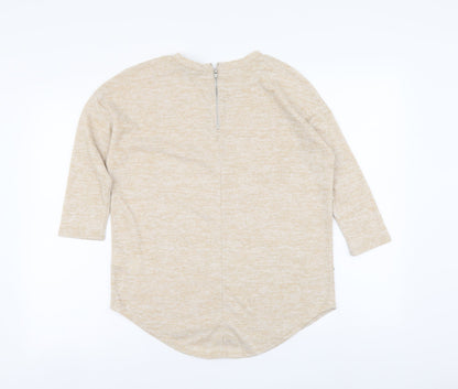 Primark Womens Beige Round Neck Polyester Pullover Jumper Size 2XS