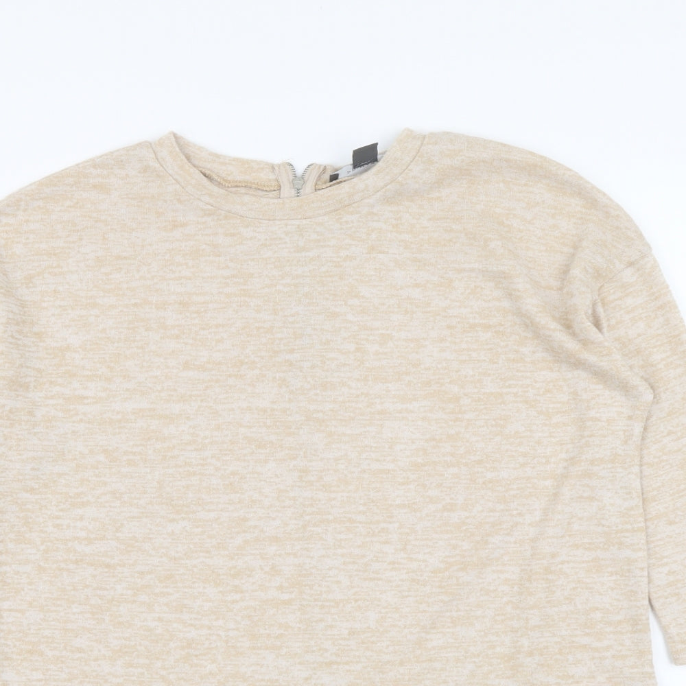 Primark Womens Beige Round Neck Polyester Pullover Jumper Size 2XS