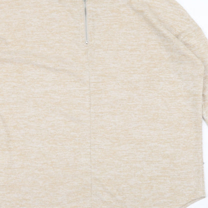 Primark Womens Beige Round Neck Polyester Pullover Jumper Size 2XS