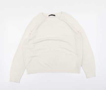 Marks and Spencer Womens Ivory Roll Neck Acrylic Pullover Jumper Size 14