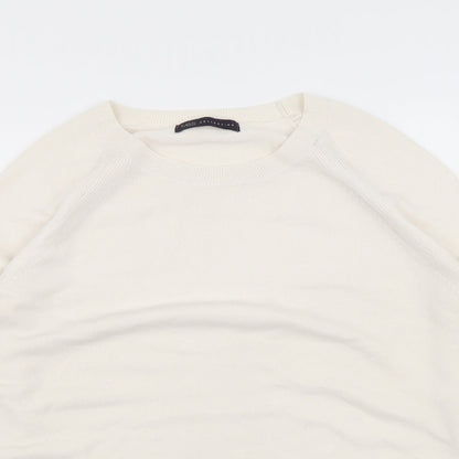 Marks and Spencer Womens Ivory Roll Neck Acrylic Pullover Jumper Size 14