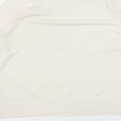 Marks and Spencer Womens Ivory Roll Neck Acrylic Pullover Jumper Size 14