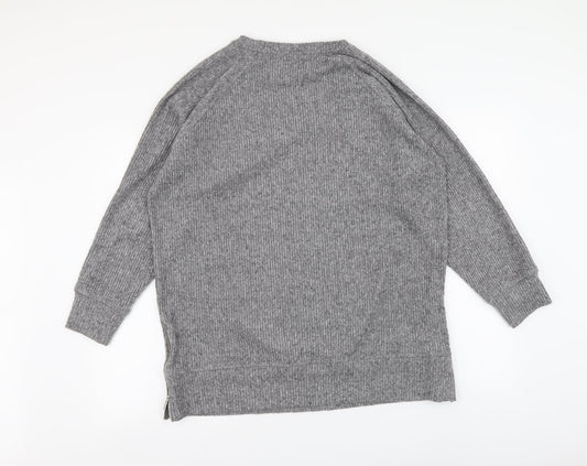 F&F Womens Grey Round Neck Polyester Shrug Jumper Size 14