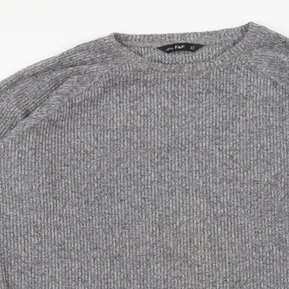 F&F Womens Grey Round Neck Polyester Shrug Jumper Size 14