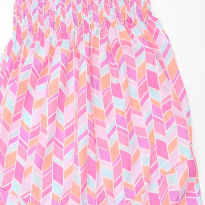 Ocean Club Womens Multicoloured Geometric Polyester Playsuit One-Piece Size 6 - Beachwear