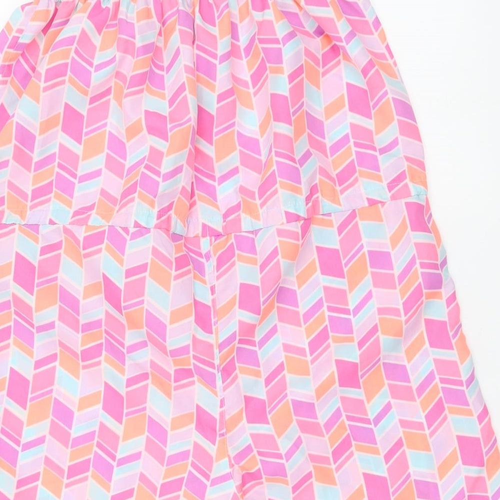 Ocean Club Womens Multicoloured Geometric Polyester Playsuit One-Piece Size 6 - Beachwear