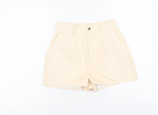 Missguided Womens Beige Polyester Paperbag Shorts Size 6 L3 in Regular Button