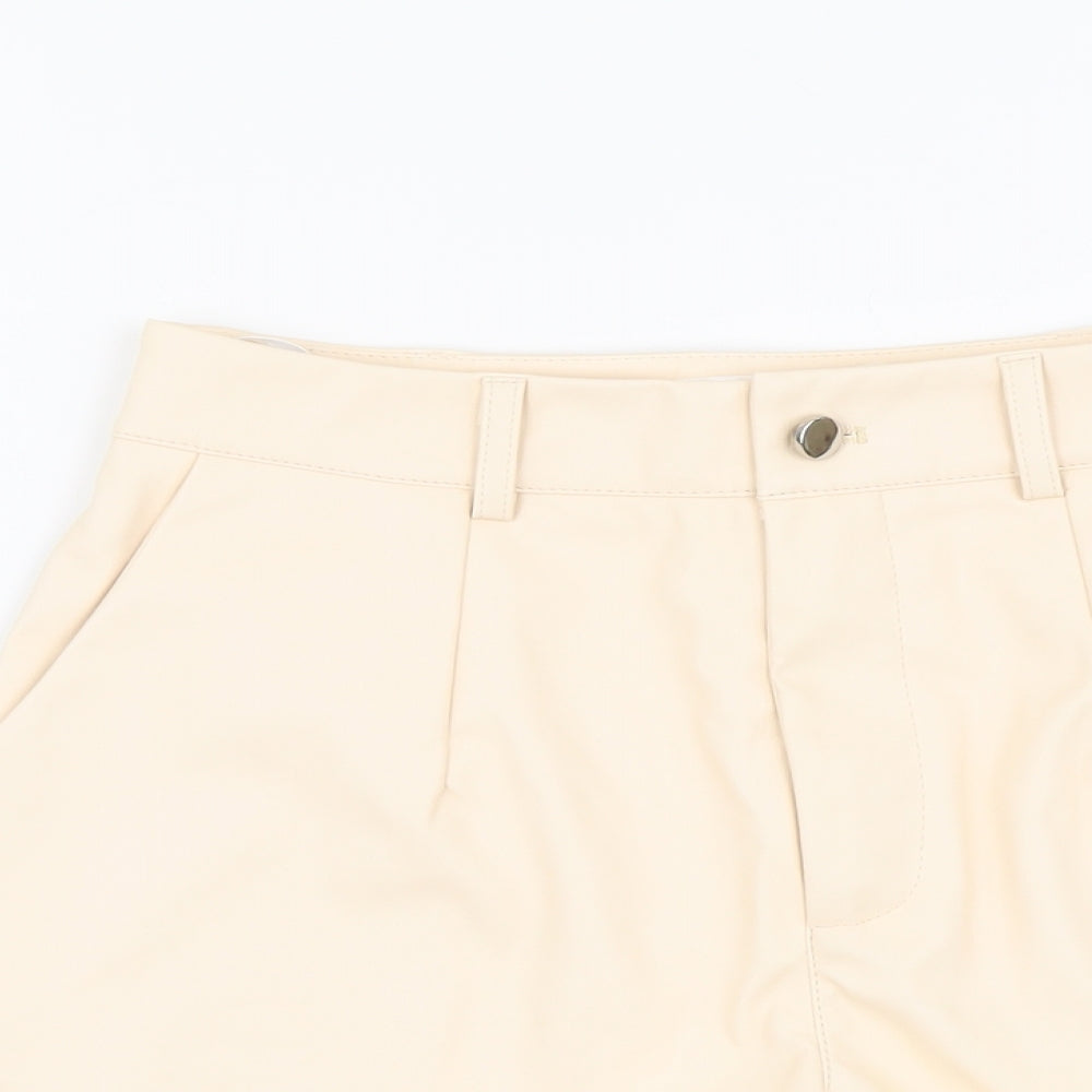 Missguided Womens Beige Polyester Paperbag Shorts Size 6 L3 in Regular Button