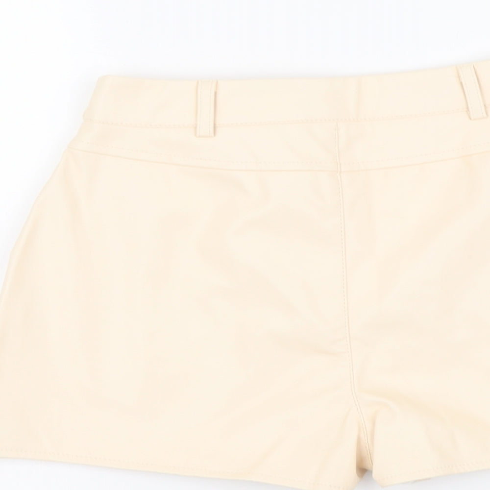 Missguided Womens Beige Polyester Paperbag Shorts Size 6 L3 in Regular Button