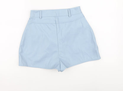 Missguided Womens Blue Polyester Mom Shorts Size 8 L3 in Regular Button