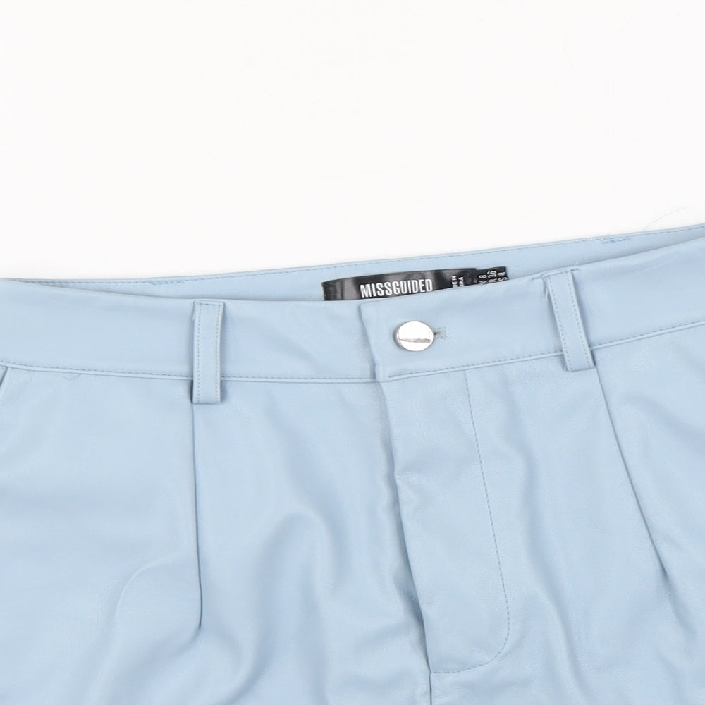Missguided Womens Blue Polyester Mom Shorts Size 8 L3 in Regular Button