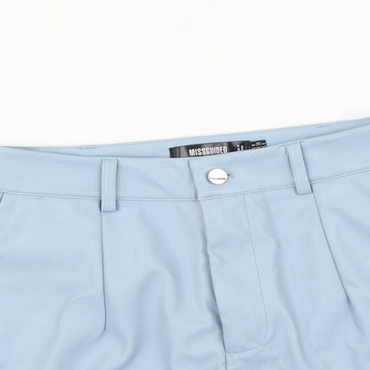 Missguided Womens Blue Polyester Mom Shorts Size 8 L3 in Regular Button