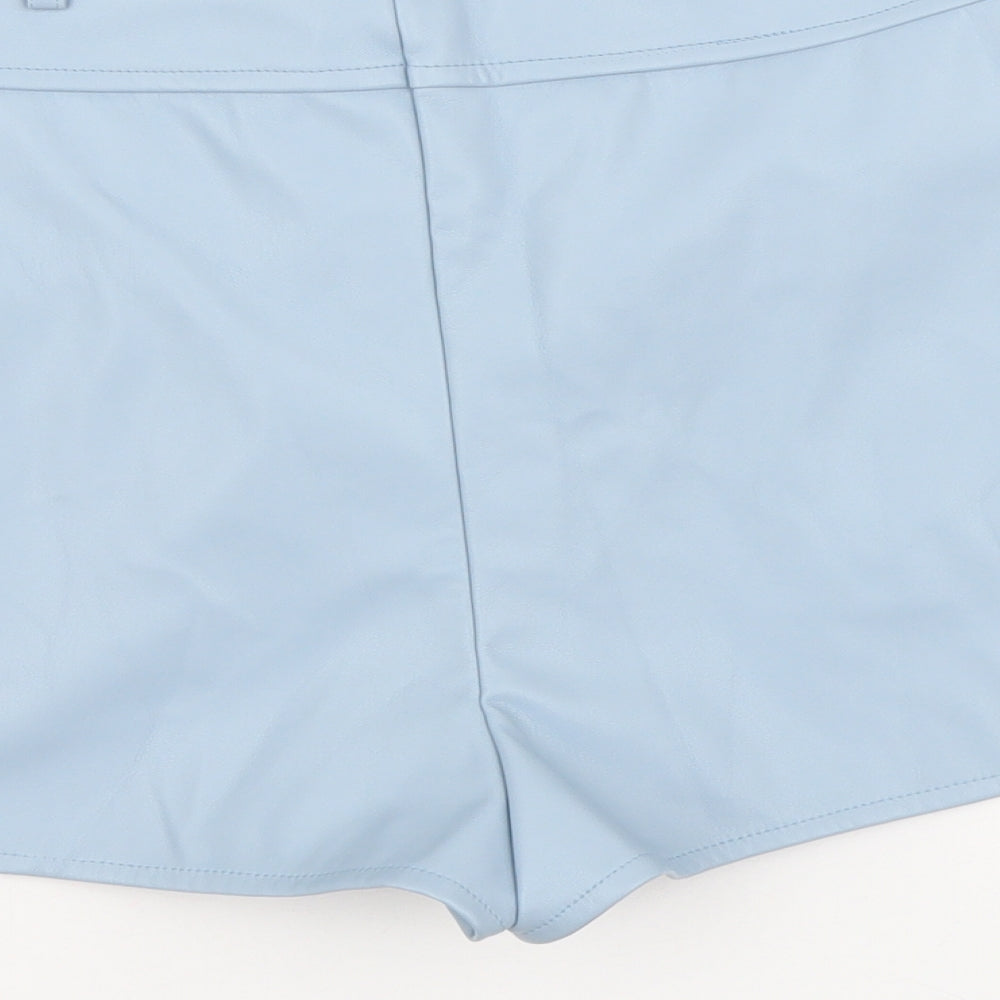 Missguided Womens Blue Polyester Mom Shorts Size 8 L3 in Regular Button