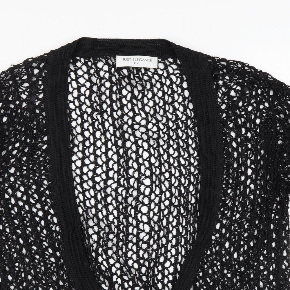 Womens UK Size M Just Elegance Black Basic Blouse