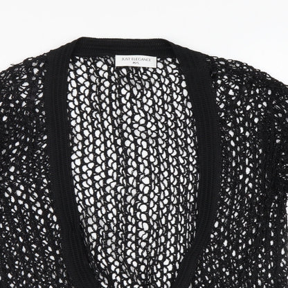 Womens UK Size M Just Elegance Black Basic Blouse