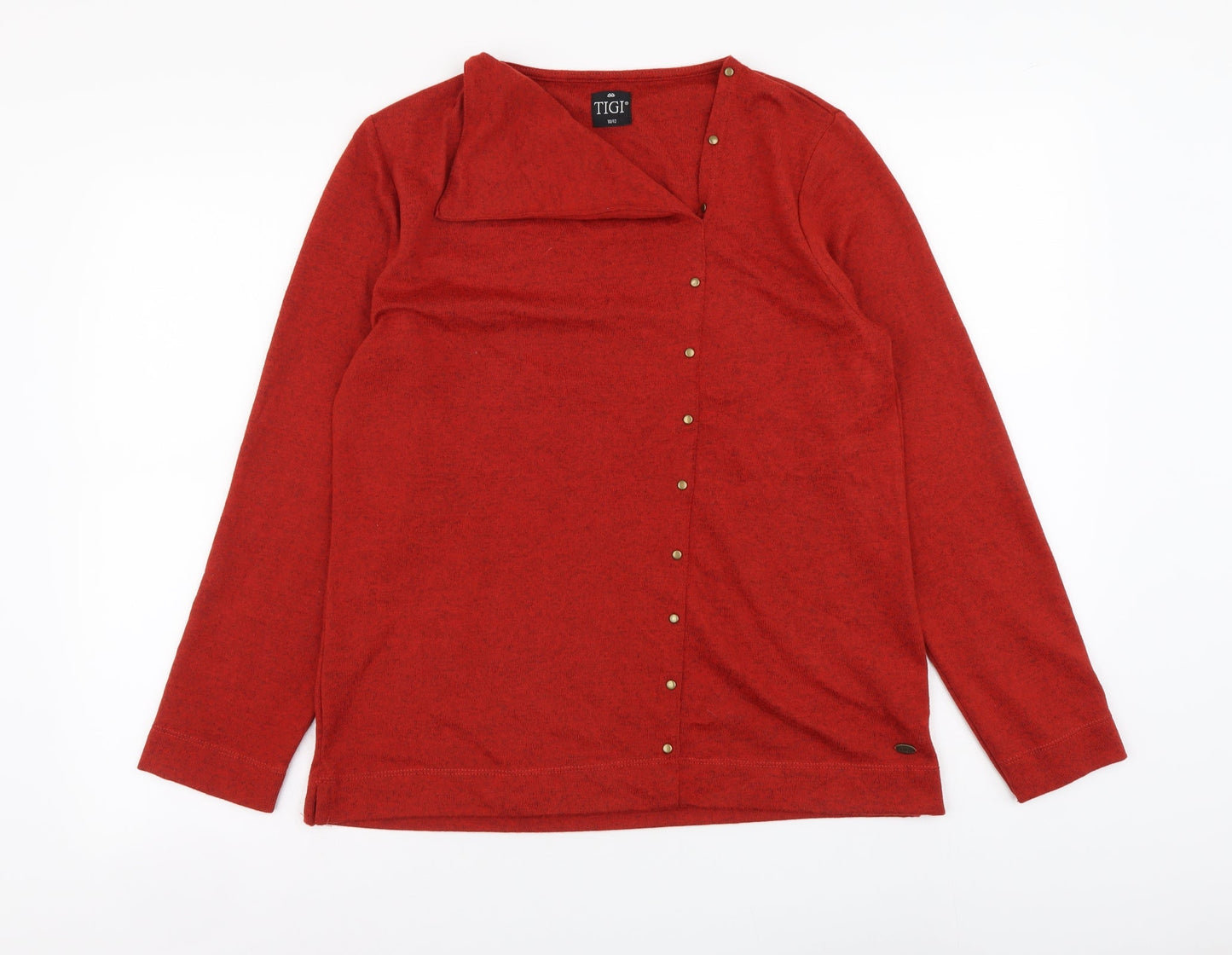 Womens UK Size 10 Tigi Red Basic Blouse