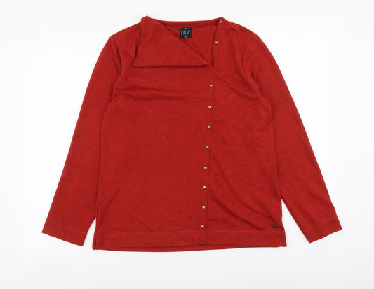 Womens UK Size 10 Tigi Red Basic Blouse