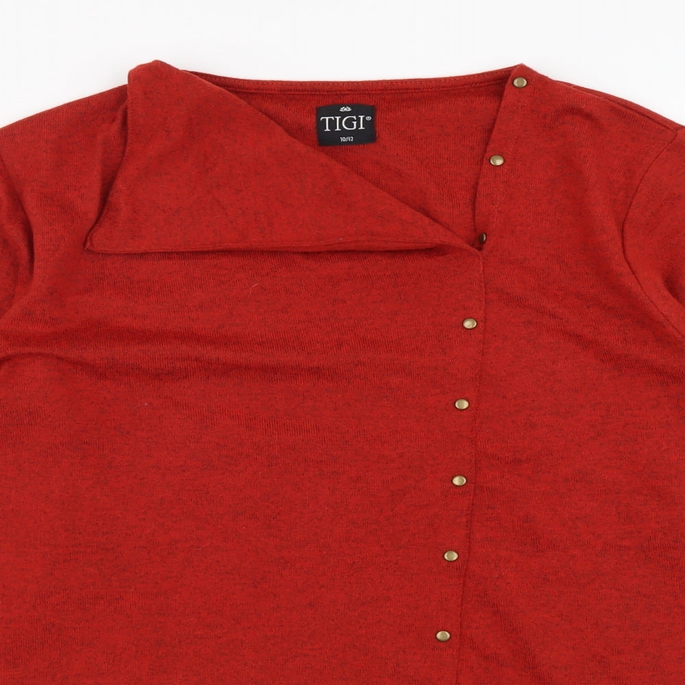 Womens UK Size 10 Tigi Red Basic Blouse