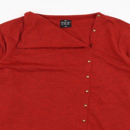 Womens UK Size 10 Tigi Red Basic Blouse