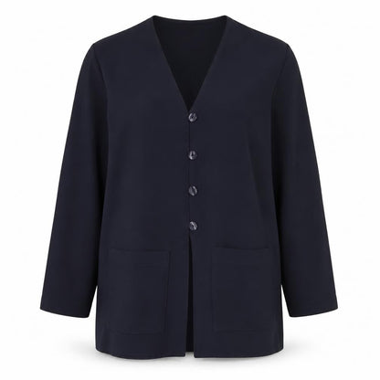 Principles Womens Blue Polyester Basic Button-Up Size 10 V-Neck