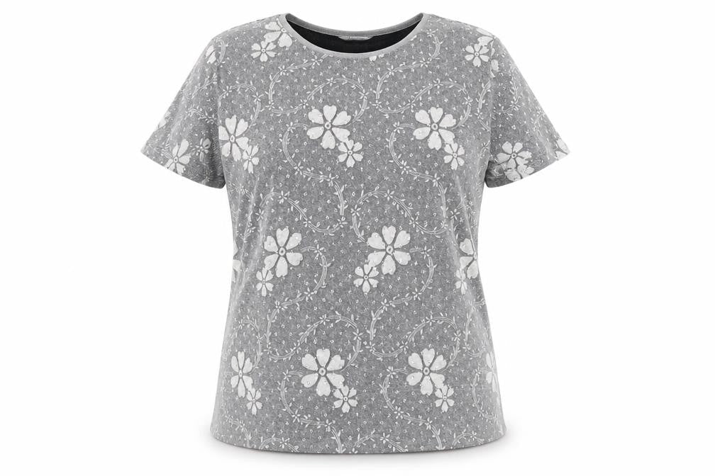 Womens UK Size 14 Berkertex Silver Basic T-Shirt