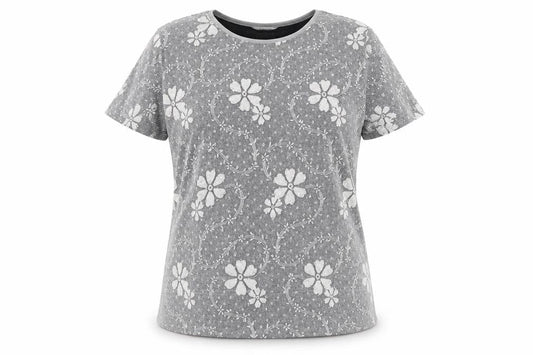 Womens UK Size 14 Berkertex Silver Basic T-Shirt