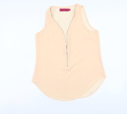 Boohoo Womens Pink Polyester Camisole Tank Size 6 V-Neck