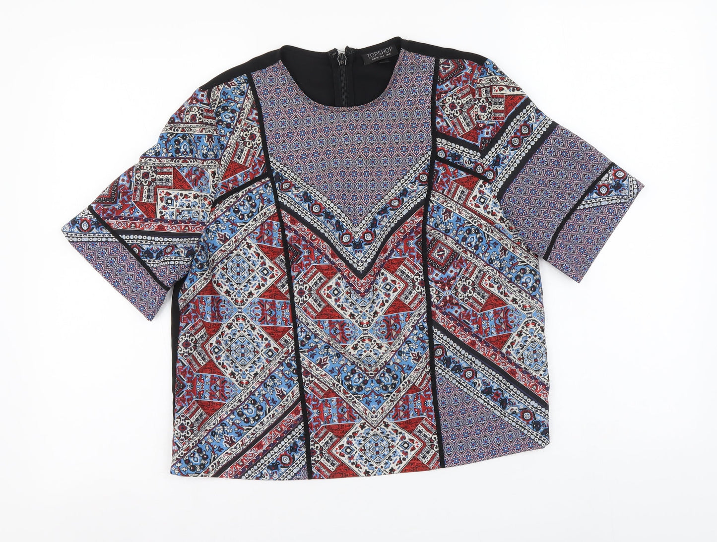 Womens UK Size 8 Topshop Multicoloured Basic Blouse