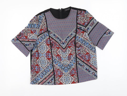 Womens UK Size 8 Topshop Multicoloured Basic Blouse