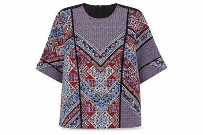 Womens UK Size 8 Topshop Multicoloured Basic Blouse