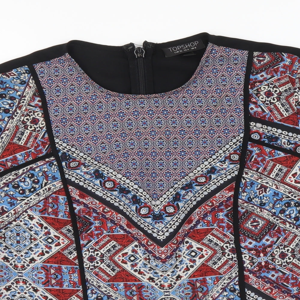 Womens UK Size 8 Topshop Multicoloured Basic Blouse