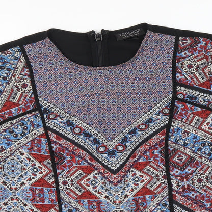 Womens UK Size 8 Topshop Multicoloured Basic Blouse